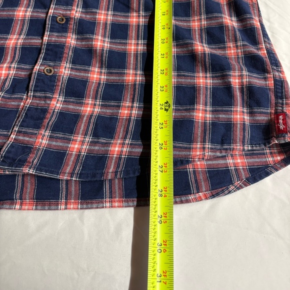 Wrangler Men's Blue & Salmon Plaid Shirt size L - Picture 11 of 12